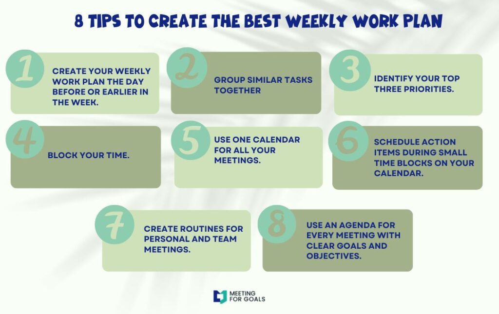 8 Tips to create the best weekly work plan 8 Tips to create the best weekly work plan