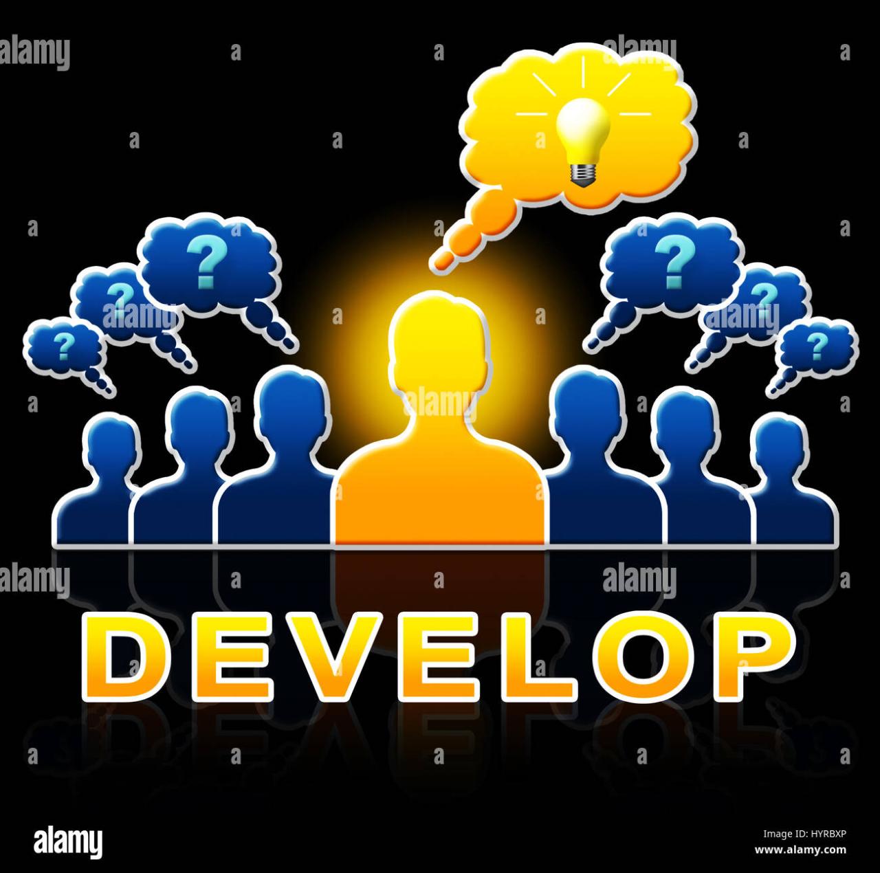 Develop People Meaning Growth Progress 3d Illustration Stock Photo - Alamy