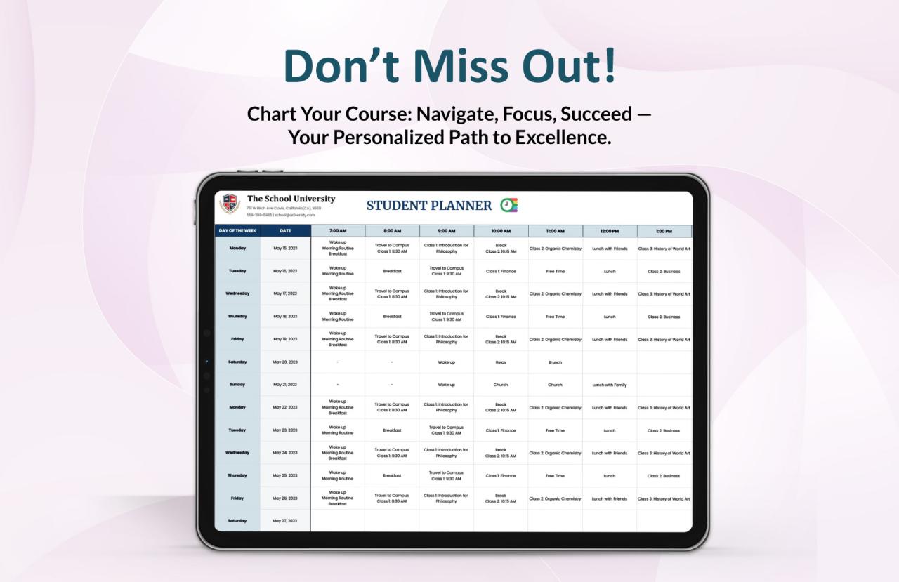 Student Daily Schedule Template in Excel, Google Sheets - Download ...