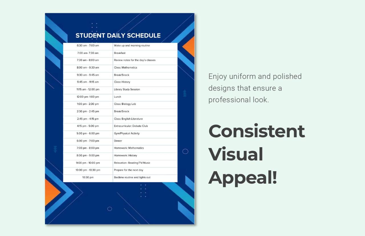 Student Daily Schedule Template in Word, PDF, Google Docs - Download ...